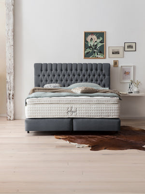 Webstoff Boxspringbett Anthrazit CHESTER