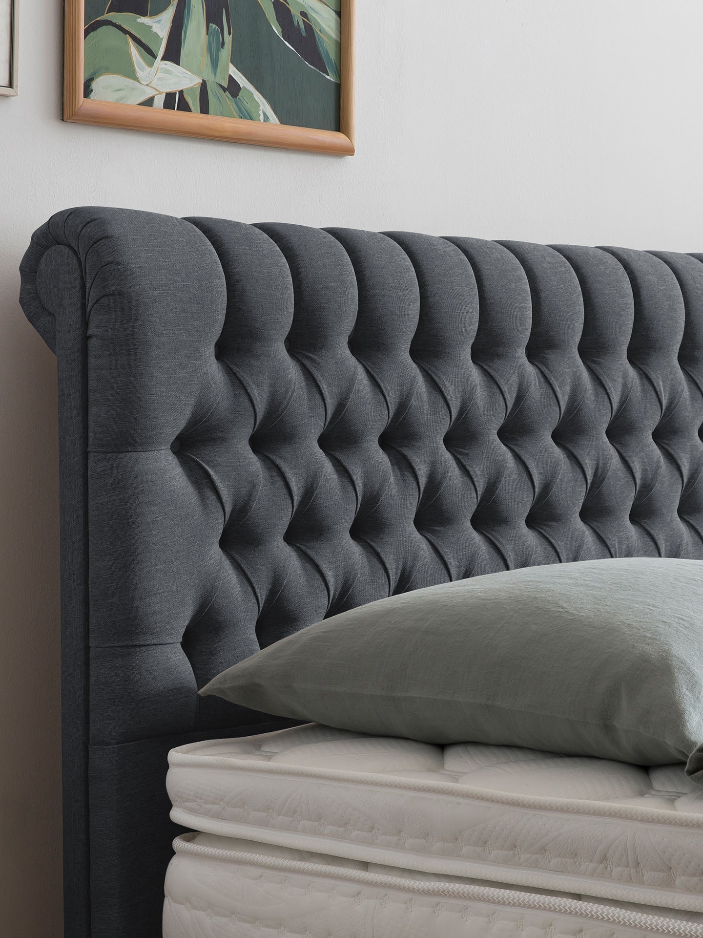 Webstoff Boxspringbett Anthrazit CHESTER