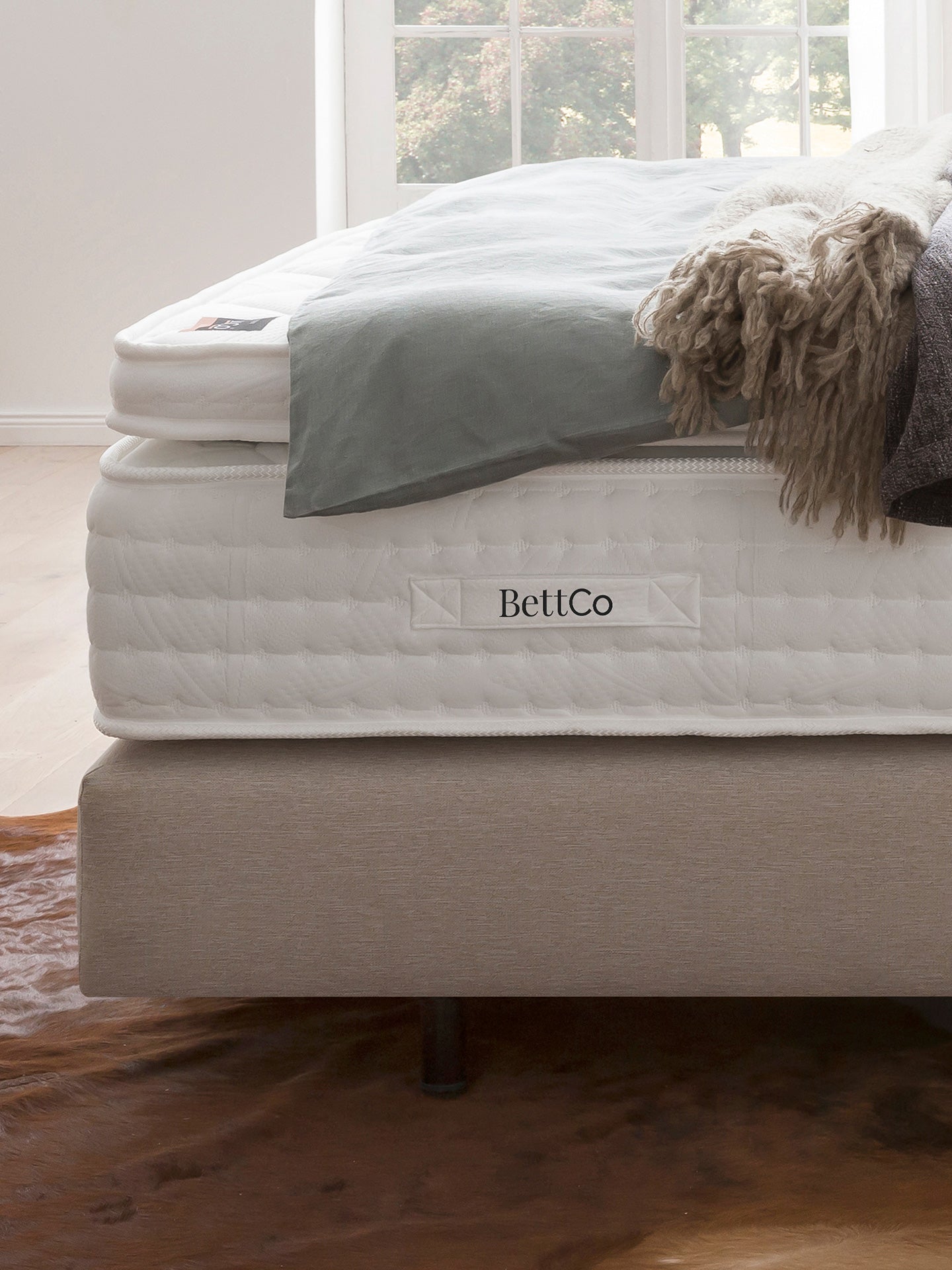 Webstoff Boxspringbett Beige CHESTER