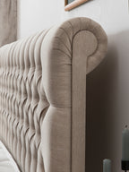 Webstoff Boxspringbett Beige CHESTER