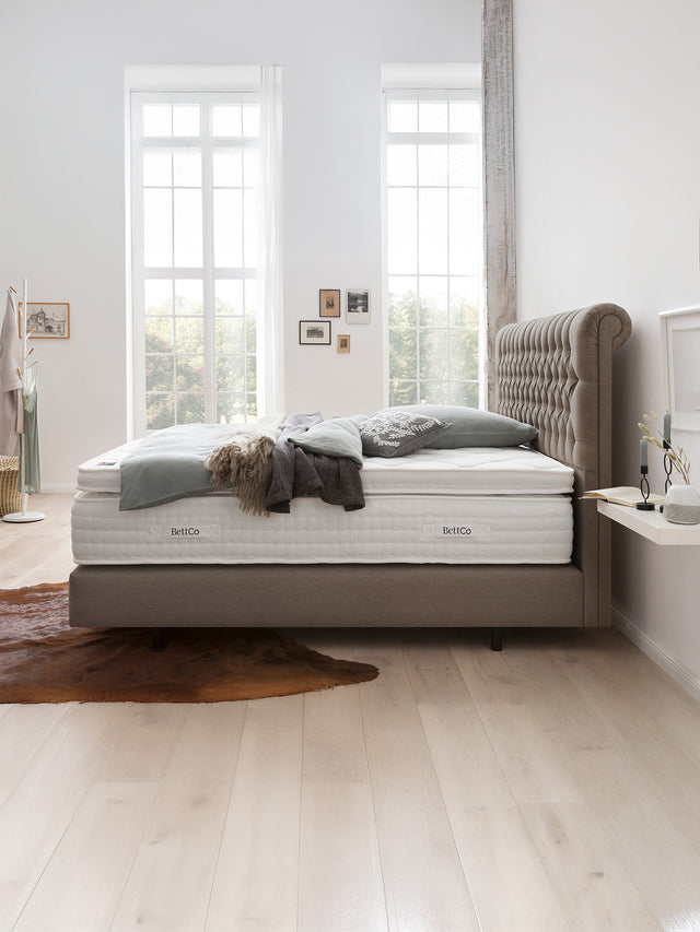 Webstoff Boxspringbett Nougat CHESTER