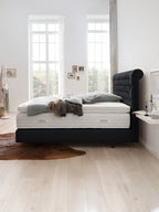 Webstoff Boxspringbett Schwarz CHESTER