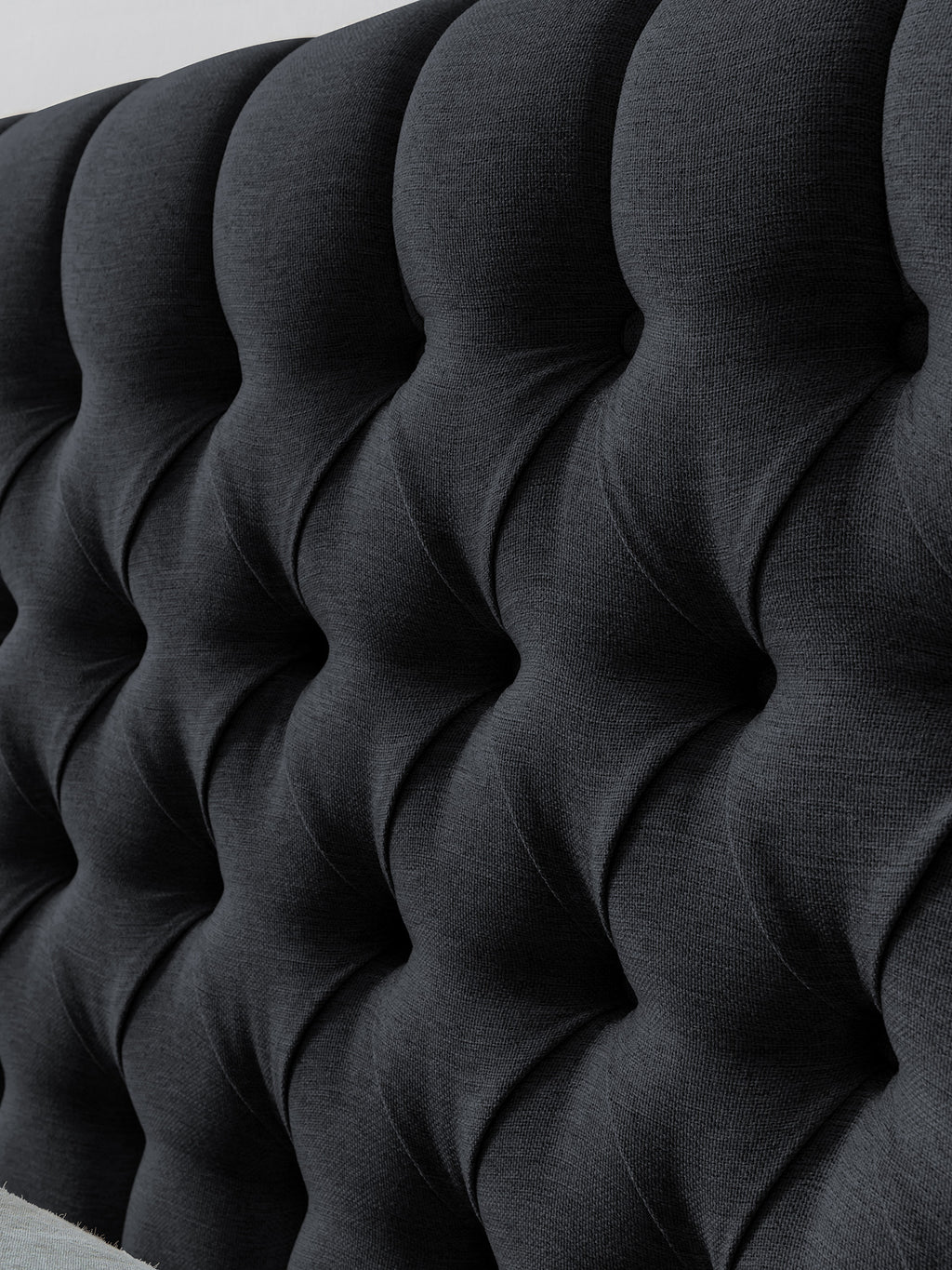 Webstoff Boxspringbett Schwarz CHESTER