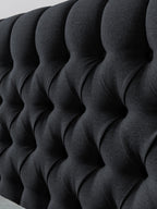 Webstoff Boxspringbett Schwarz CHESTER