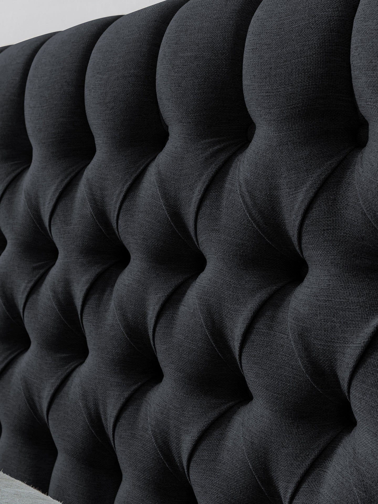 Webstoff Boxspringbett Schwarz CHESTER