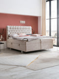Samt Boxspringbett mit Stauraum Beige CHESTER
