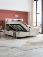 Samt Boxspringbett mit Stauraum Creme CHESTER