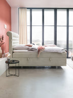 Samt Boxspringbett mit Stauraum Creme CHESTER