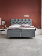 Samt Boxspringbett mit Stauraum Dunkelgrau CHESTER