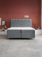 Samt Boxspringbett mit Stauraum Dunkelgrau CHESTER