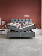 Samt Boxspringbett mit Stauraum Dunkelgrau CHESTER