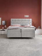Samt Boxspringbett mit Stauraum Grau CHESTER
