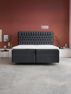 Samt Boxspringbett mit Stauraum Schwarz CHESTER