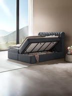 Webstoff Boxspringbett mit Stauraum Anthrazit CHESTER