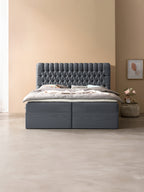 Webstoff Boxspringbett mit Stauraum Anthrazit CHESTER