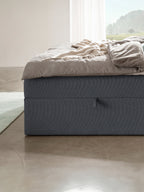 Webstoff Boxspringbett mit Stauraum Anthrazit CHESTER