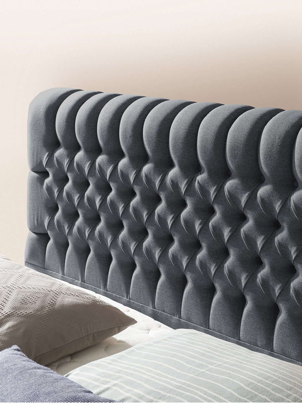 Webstoff Boxspringbett mit Stauraum Anthrazit CHESTER