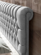 Webstoff Boxspringbett mit Stauraum Hellgrau CHESTER