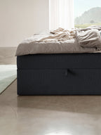 Webstoff Boxspringbett mit Stauraum Schwarz CHESTER
