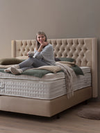 Samt Boxspringbett Beige FLORIDA