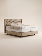 Samt Boxspringbett Beige FLORIDA