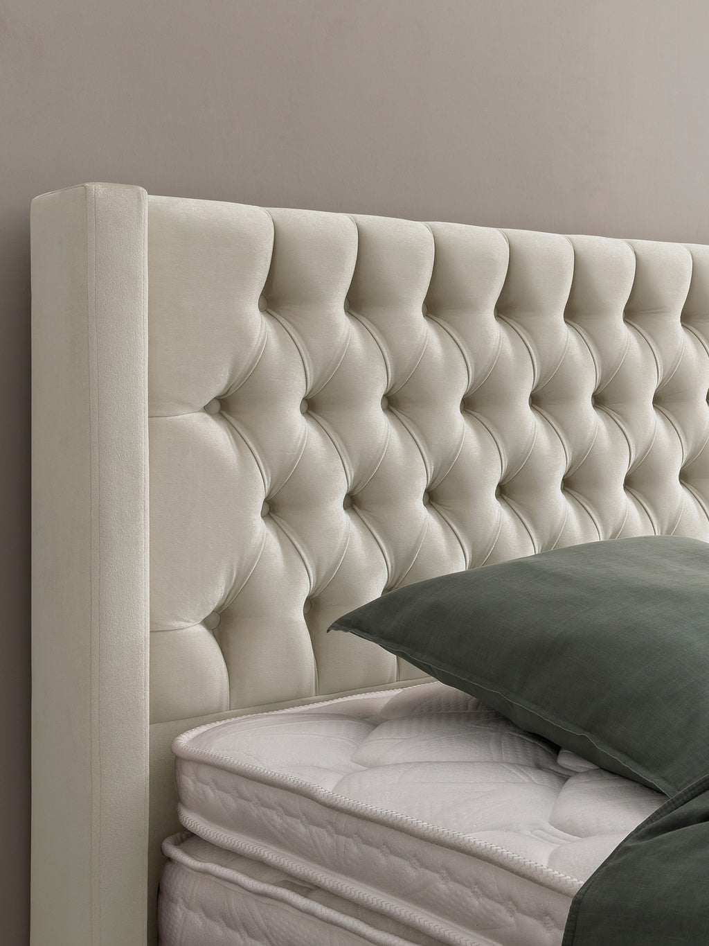 Samt Boxspringbett Creme FLORIDA