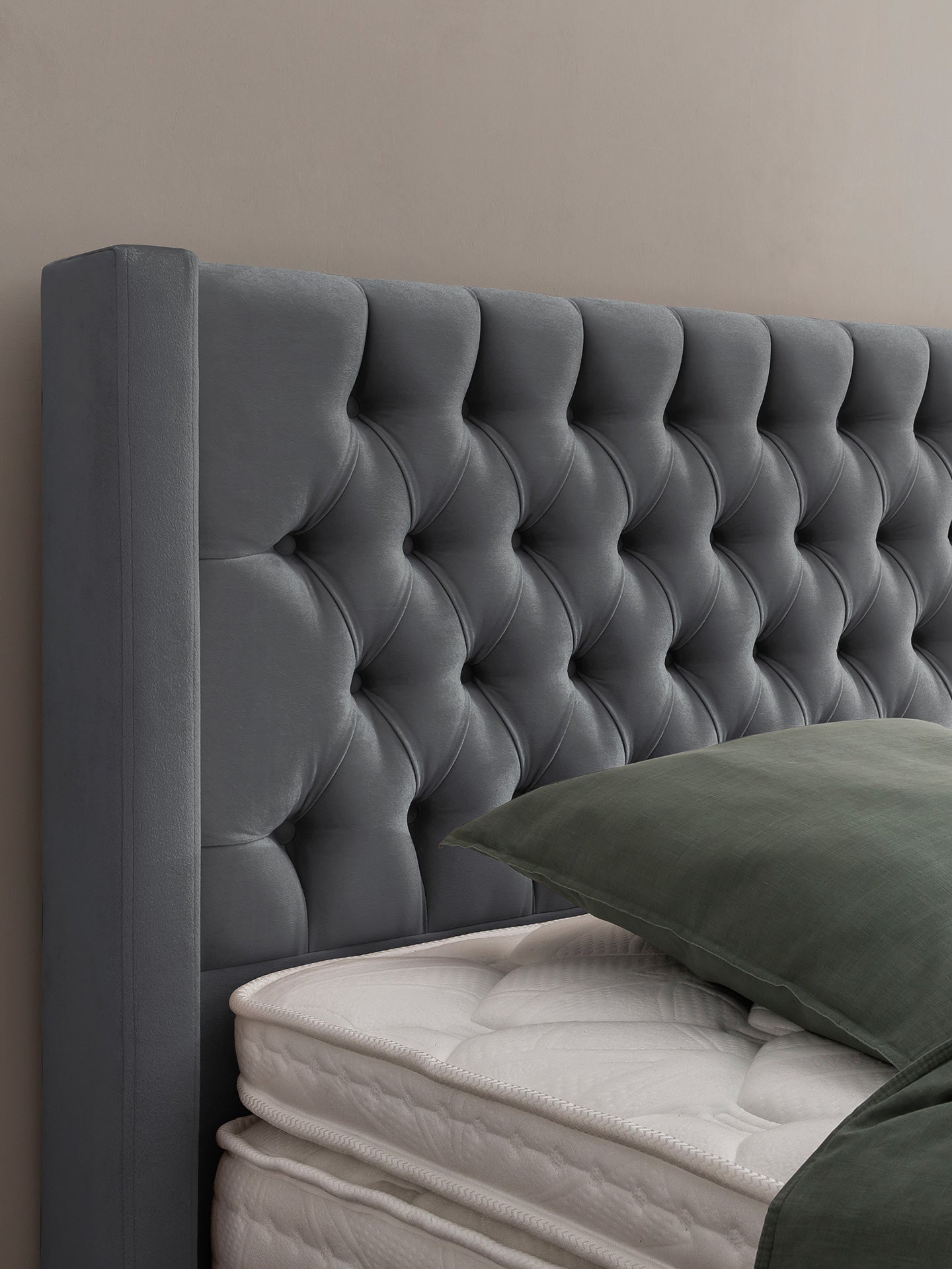 Samt Boxspringbett Dunkelgrau FLORIDA