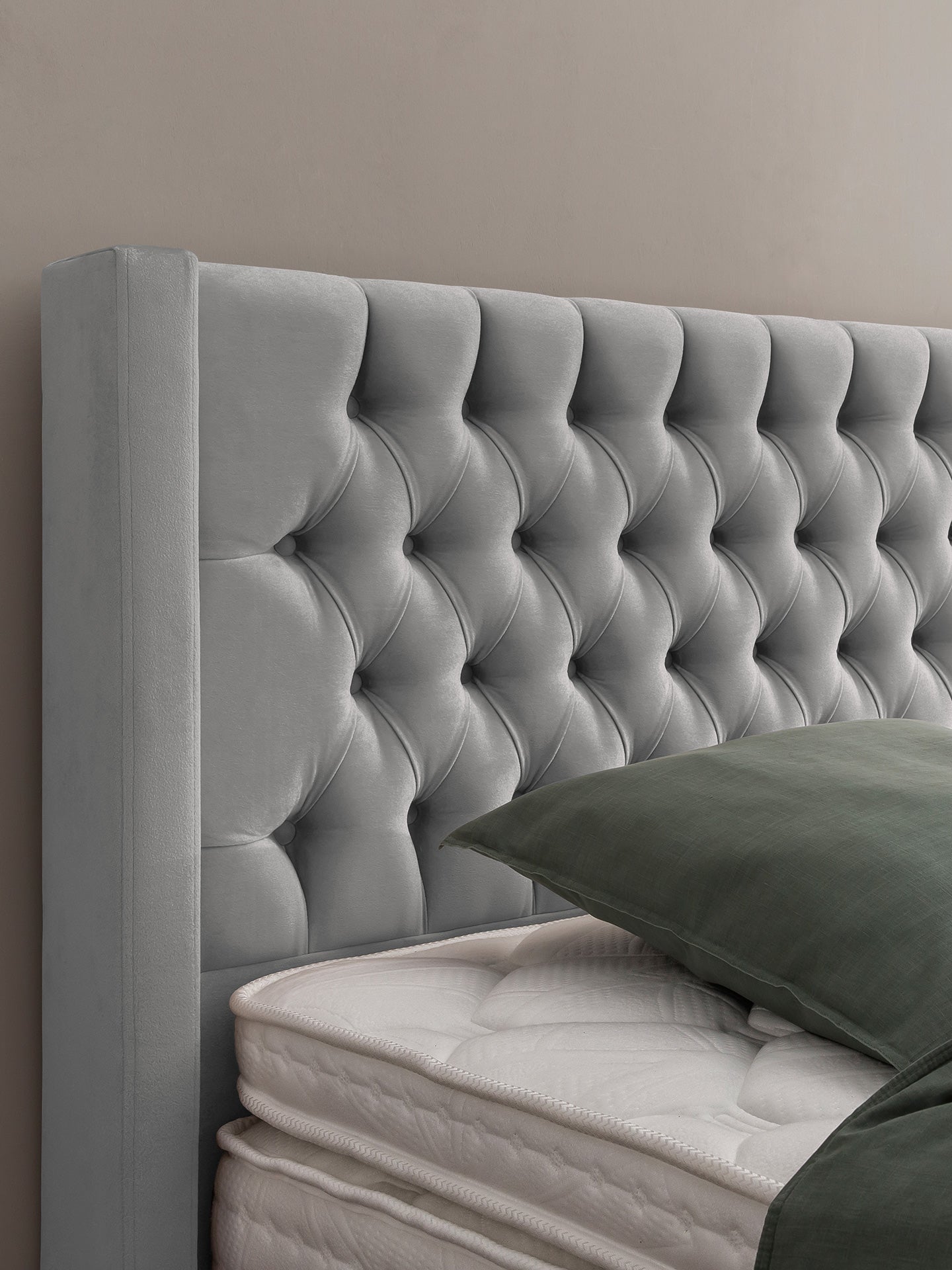 Samt Boxspringbett Grau FLORIDA