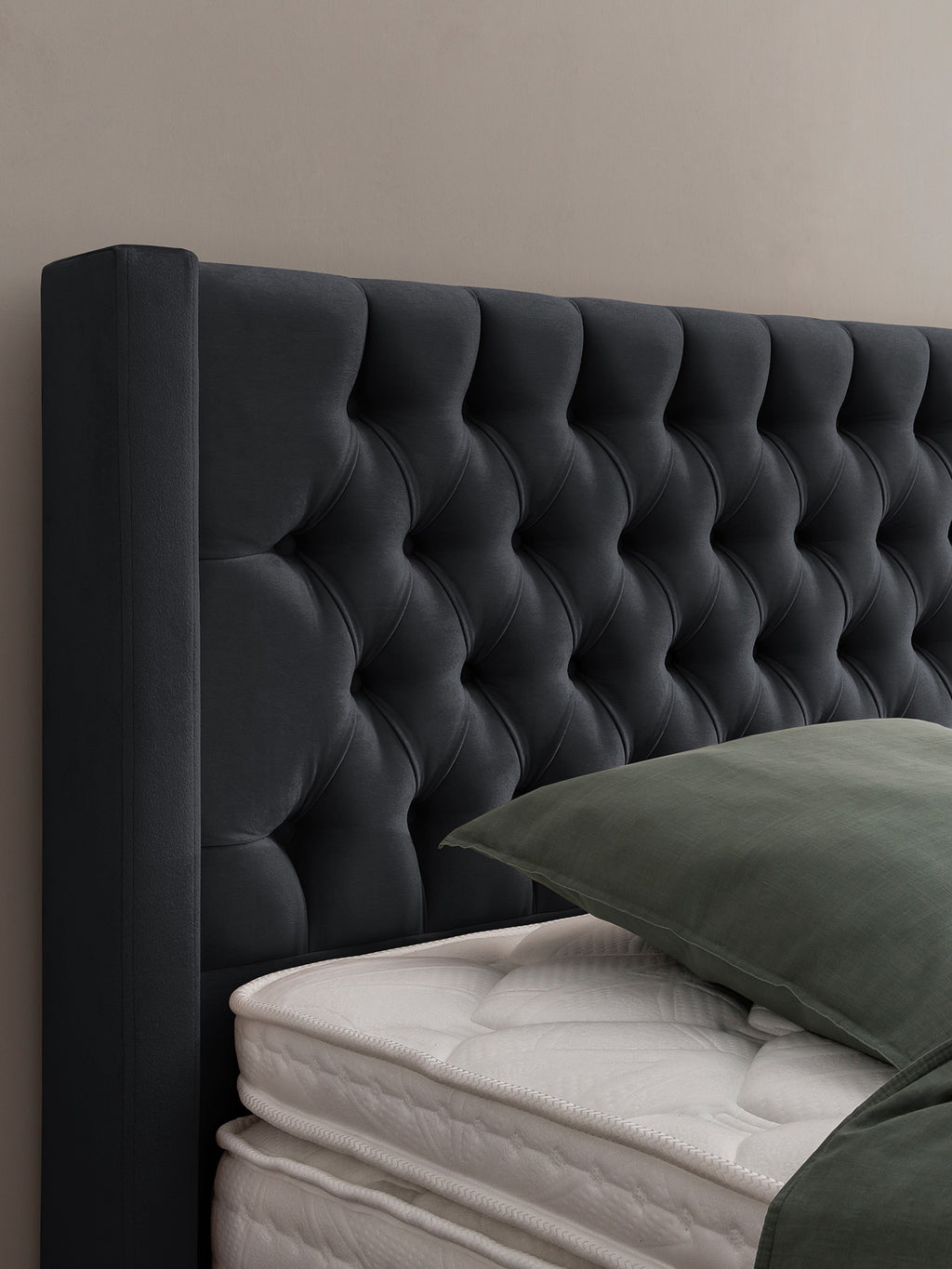 Samt Boxspringbett Schwarz FLORIDA