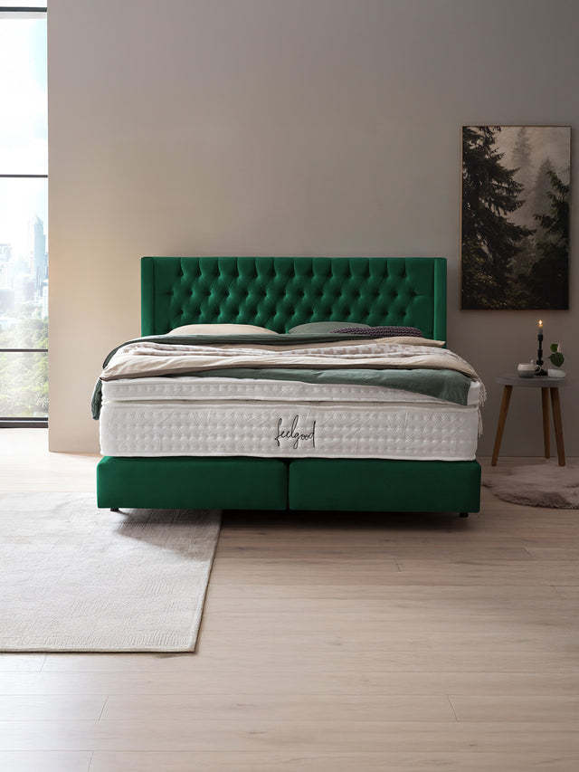 Samt Boxspringbett Smaragd FLORIDA