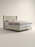 Velours Boxspringbett Creme FLORIDA