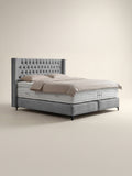Velours Boxspringbett Grau FLORIDA