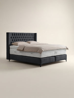 Velours Boxspringbett Schwarz FLORIDA