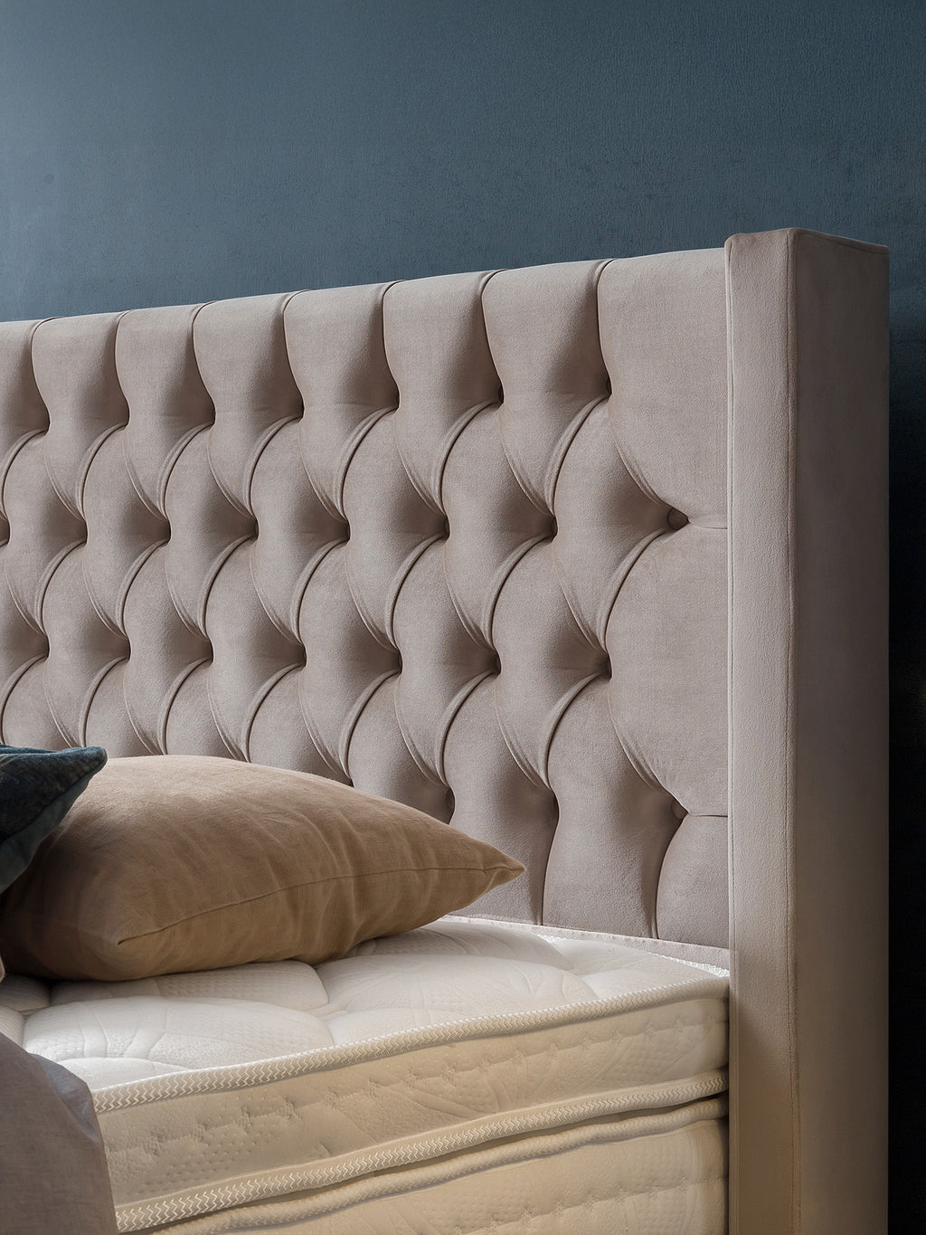 Velours Boxspringbett Taupe FLORIDA