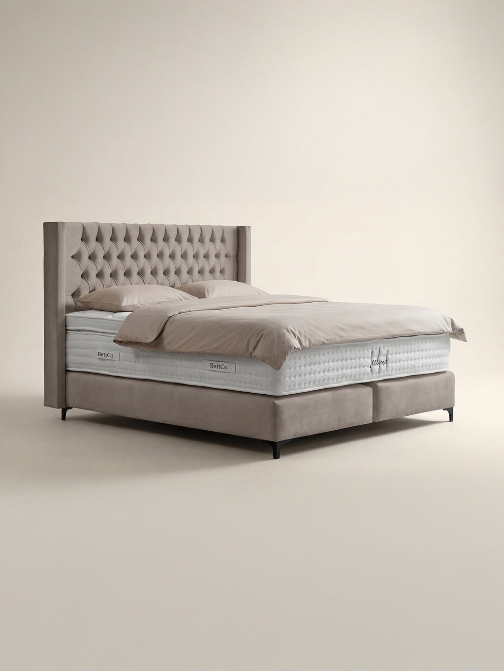 Velours Boxspringbett Taupe FLORIDA