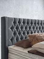 Webstoff Boxspringbett Anthrazit FLORIDA