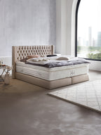 Webstoff Boxspringbett Beige FLORIDA