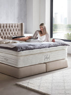 Webstoff Boxspringbett Beige FLORIDA