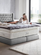 Webstoff Boxspringbett Hellgrau FLORIDA