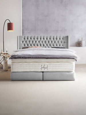 Webstoff Boxspringbett Hellgrau FLORIDA