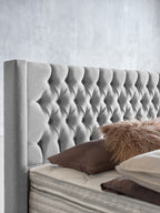 Webstoff Boxspringbett Hellgrau FLORIDA