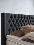 Webstoff Boxspringbett Schwarz FLORIDA