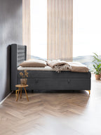 Samt Boxspringbett mit Stauraum Dunkelgrau FLORIDA