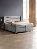 Samt Boxspringbett mit Stauraum Grau FLORIDA