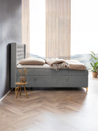 Samt Boxspringbett mit Stauraum Grau FLORIDA