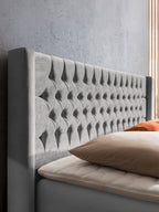 Samt Boxspringbett mit Stauraum Grau FLORIDA