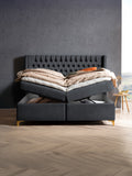 Samt Boxspringbett mit Stauraum Schwarz FLORIDA
