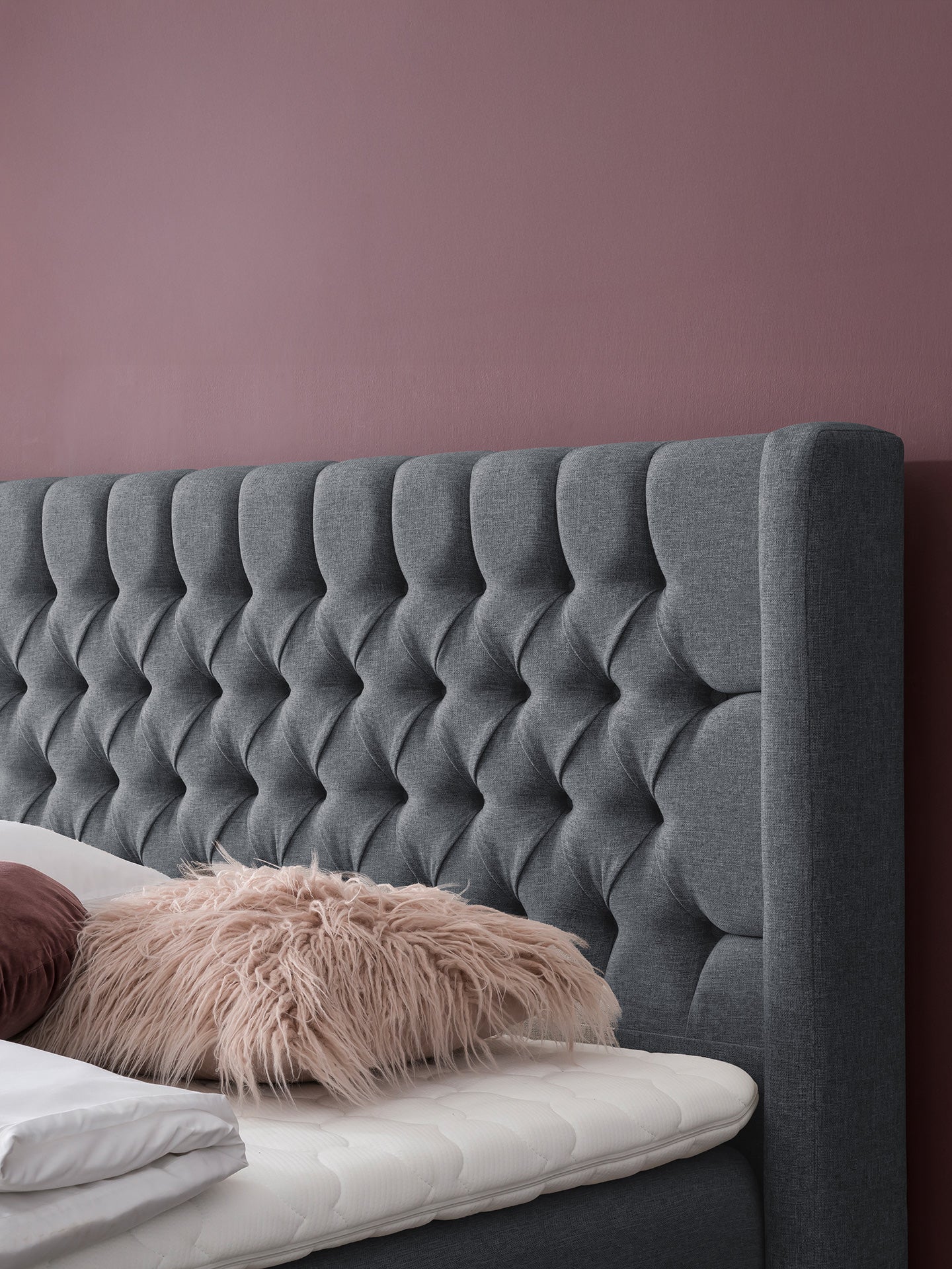 Webstoff Boxspringbett mit Stauraum Anthrazit FLORIDA