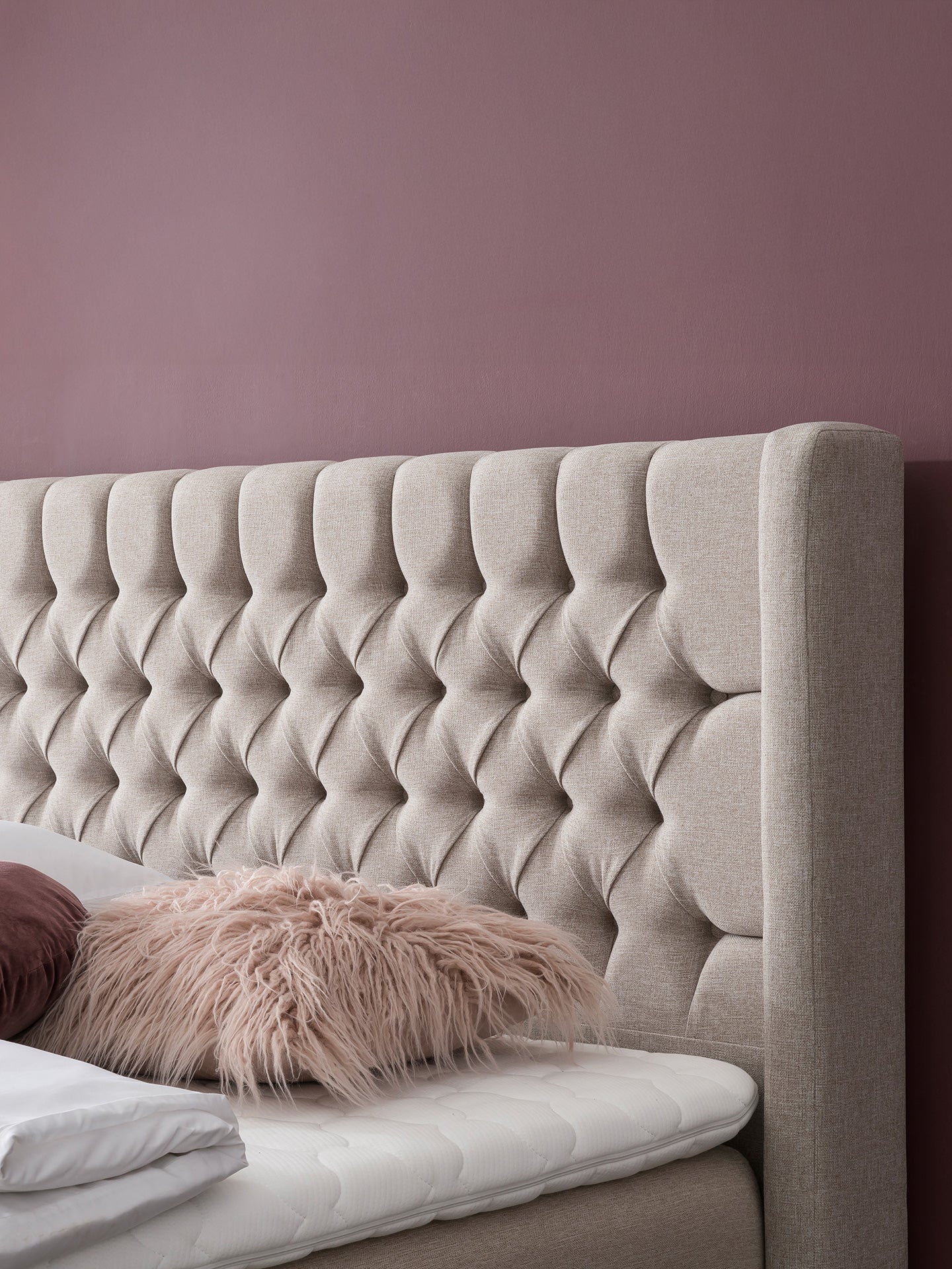 Webstoff Boxspringbett mit Stauraum Beige FLORIDA