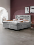 Webstoff Boxspringbett mit Stauraum Hellgrau FLORIDA